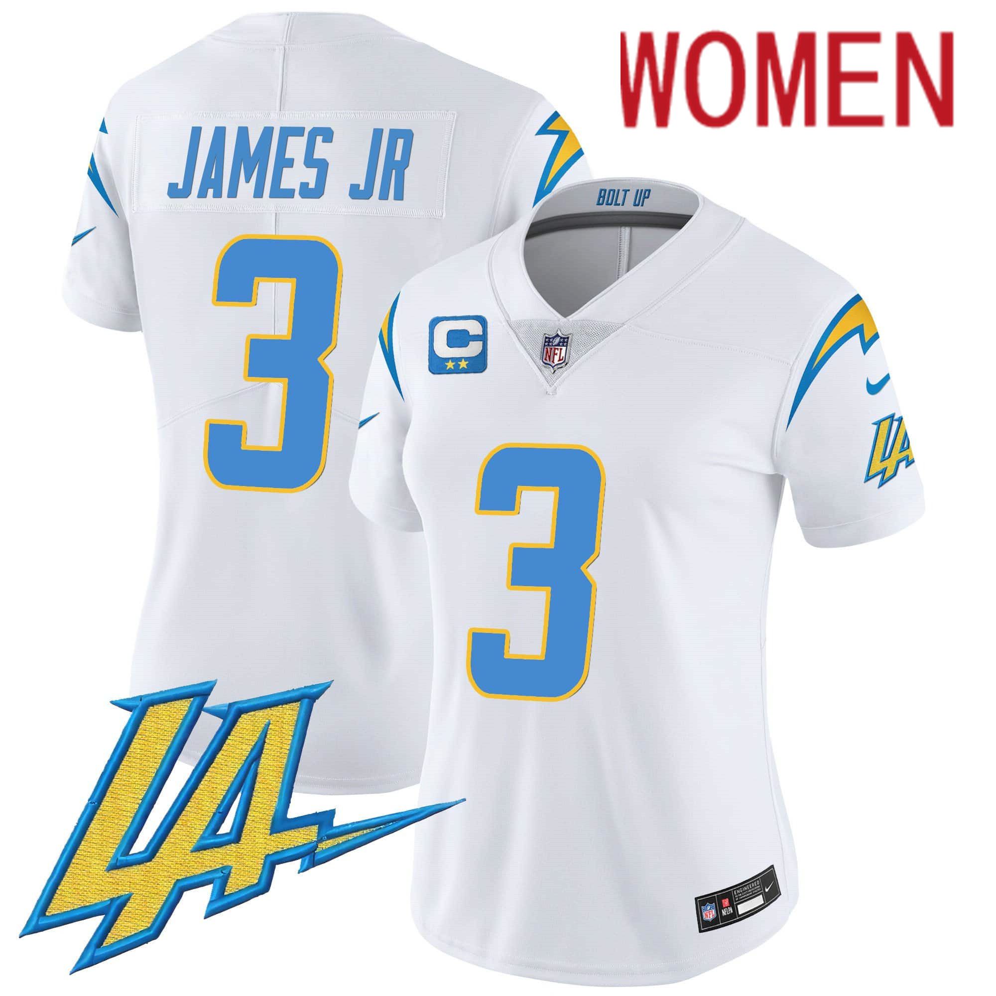 Women Los Angeles Chargers #3 James jr White 2024 Nike Vapor Limited NFL Jersey